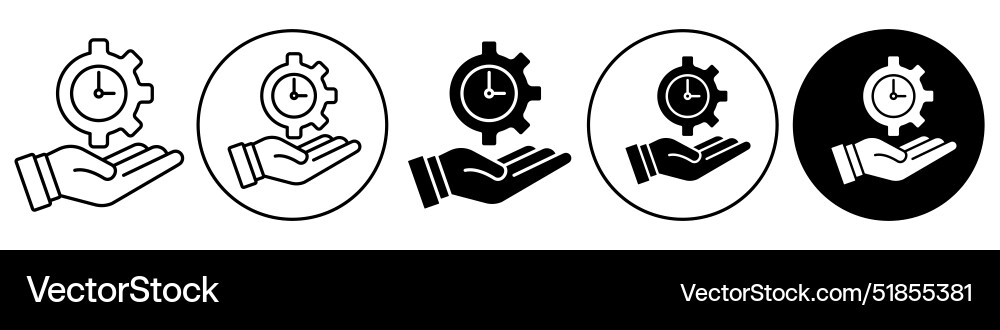 Time management icon set collection for web vector image