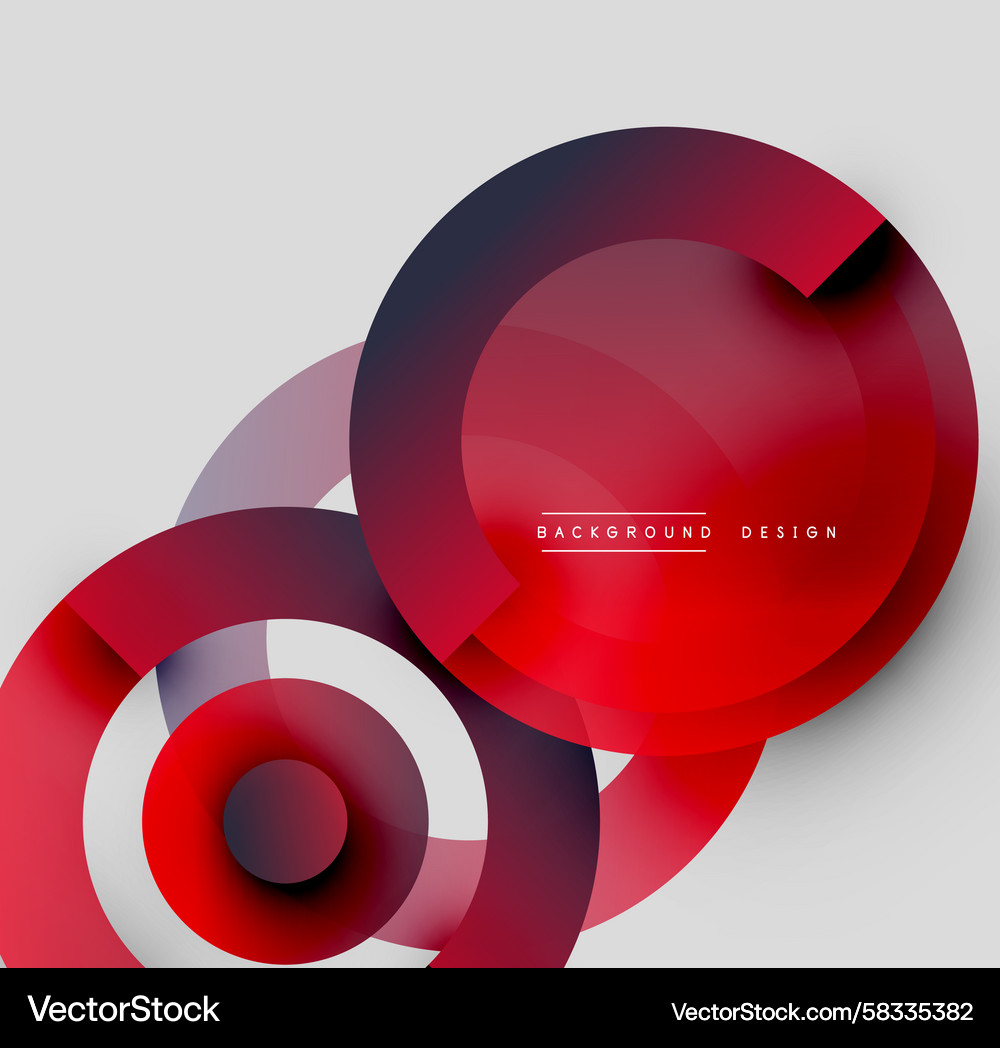 Abstract circles overlap creating vibrant red Vector Image