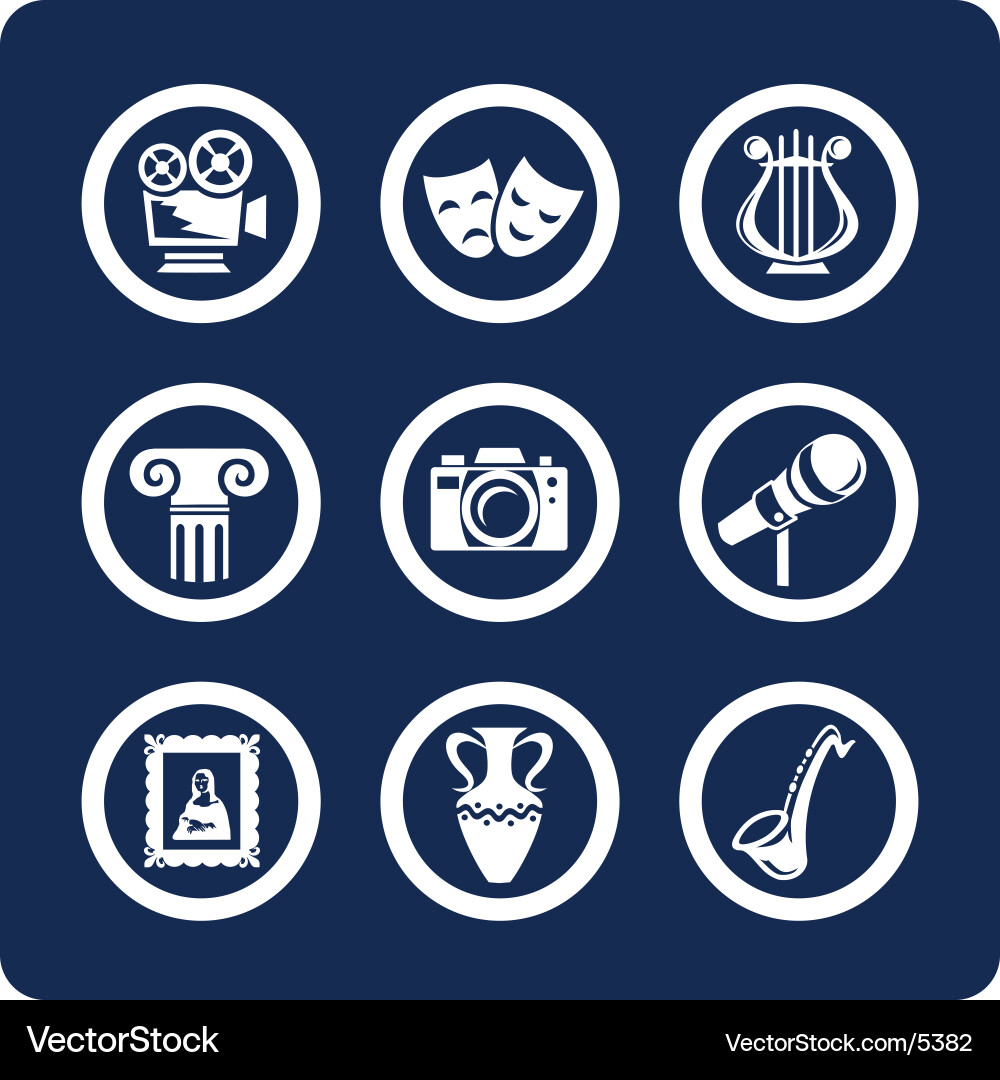 Art & Culture Icons Set Vector Image