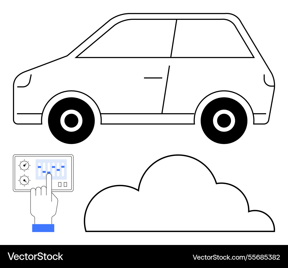 Autonomous vehicle controlled via cloud-based Autonomous vehicle controlled via cloud-based vector image