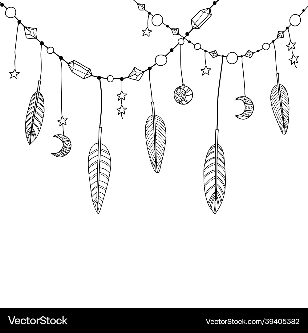 Background with boho feathers Background with boho feathers Vector Image