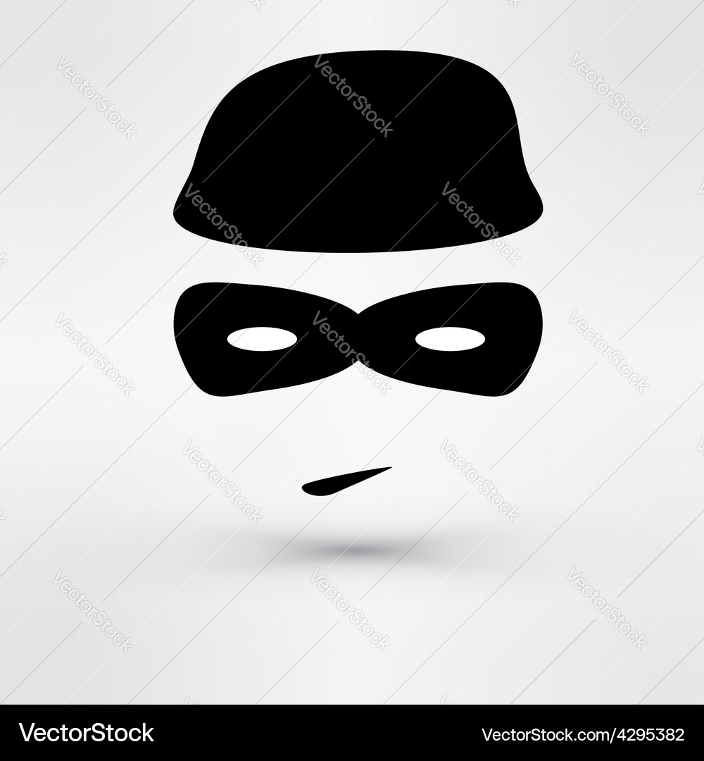 Black icon thief Royalty Free Vector Image - VectorStock