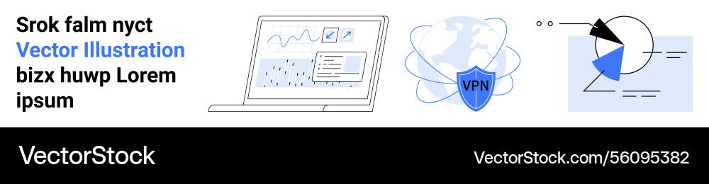 Data analytics vpn security and statistical Data analytics vpn security and statistical vector image