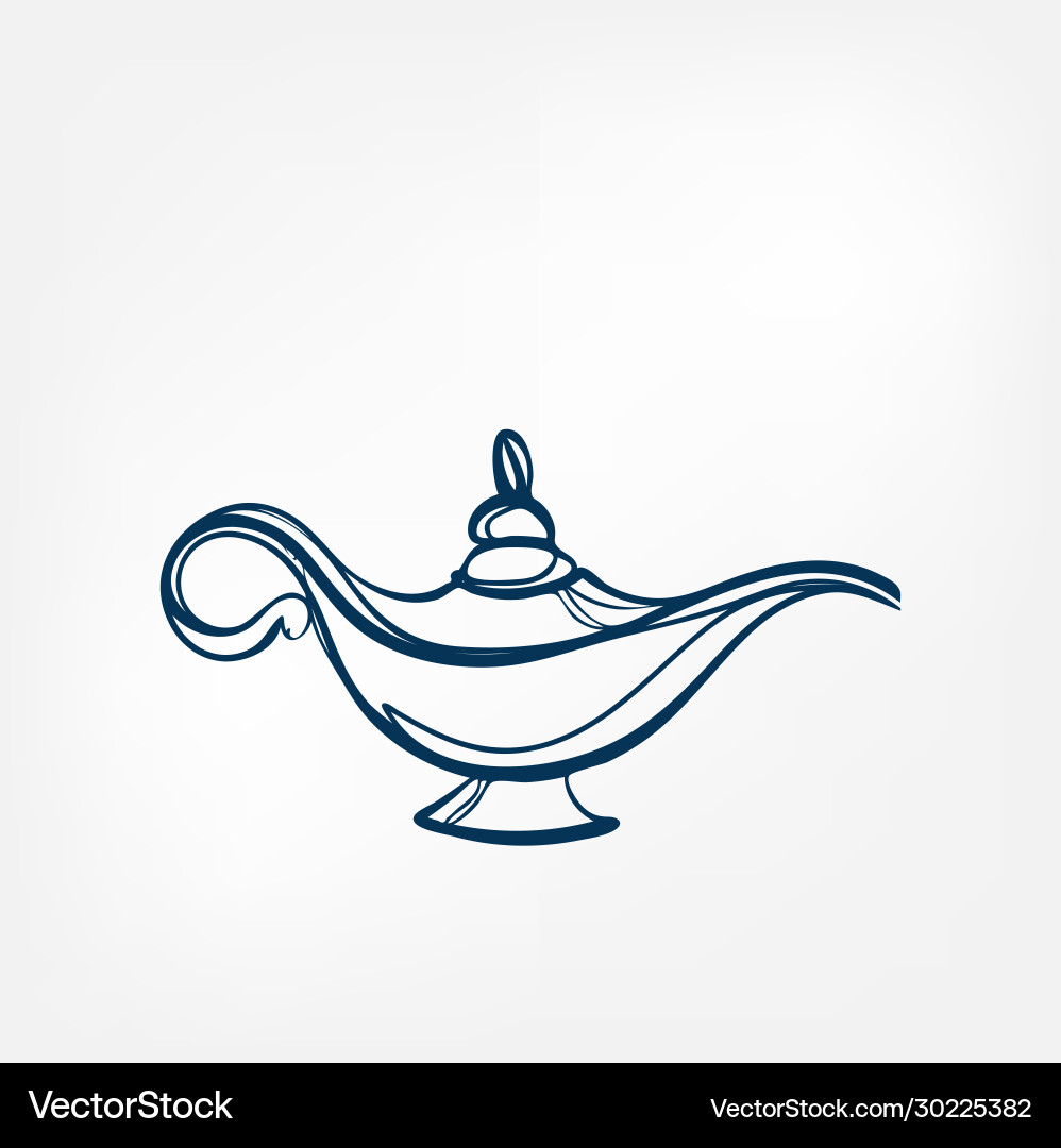 Gin lamp one line design element isolated Vector Image