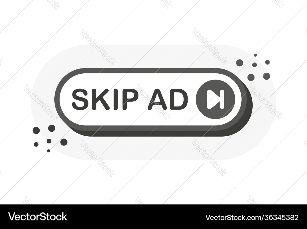 Modern flat web banner with skip ad button Vector Image