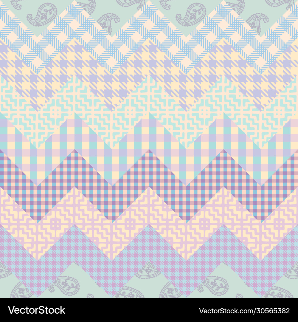 Patchwork textile pattern seamless quilting Patchwork textile pattern seamless quilting Vector Image