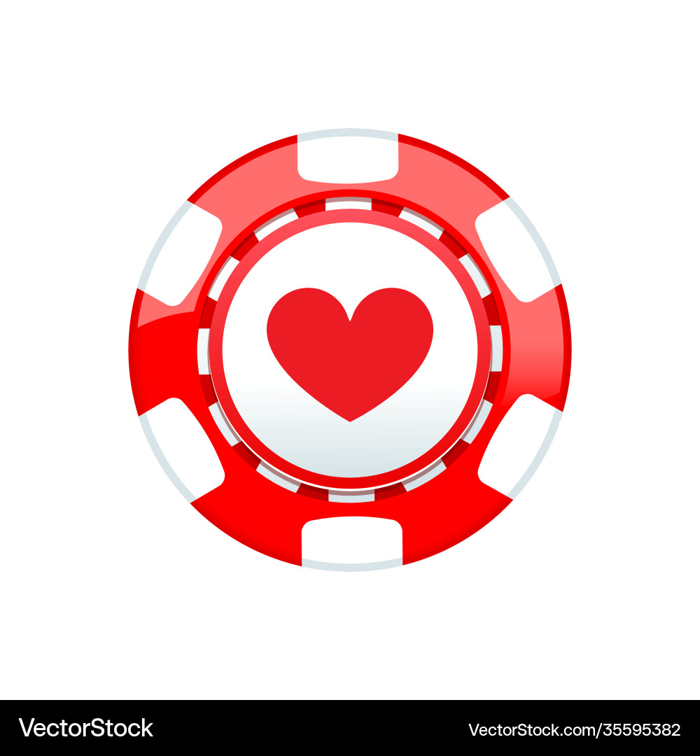 Red casino chip isolated on white background Vector Image
