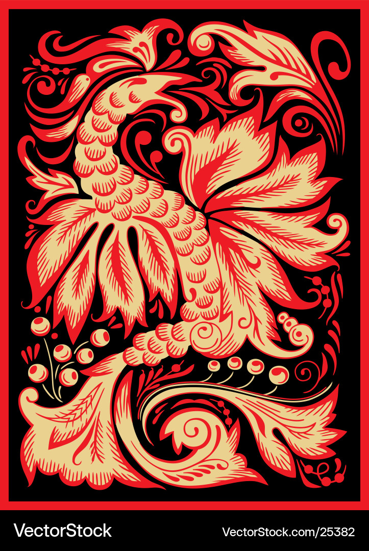 Russian Floral Pattern Vector Image