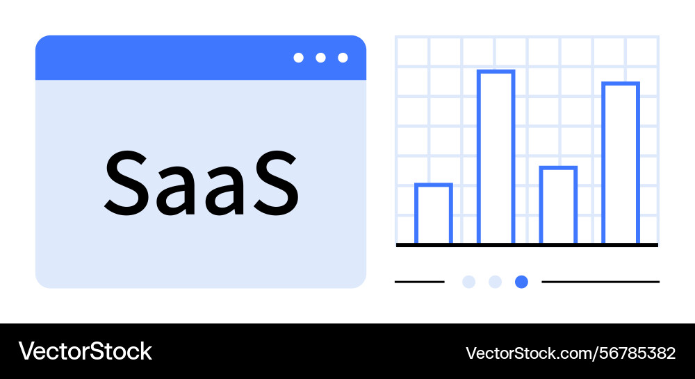 Saas interface and bar chart highlighting data Saas interface and bar chart highlighting data Vector Image