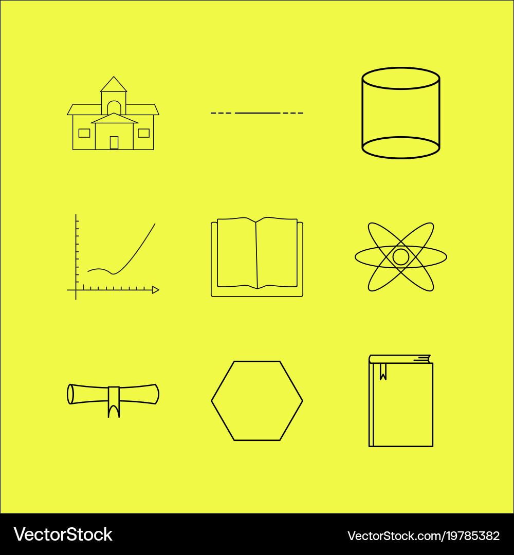 Science linear icon set simple outline icons vector image