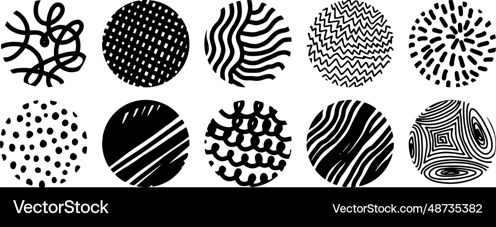 Textures or patterns in circle monochrome sketch Textures or patterns in circle monochrome sketch vector image