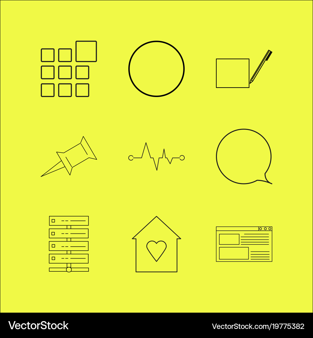 Web linear icon set simple outline icons Vector Image