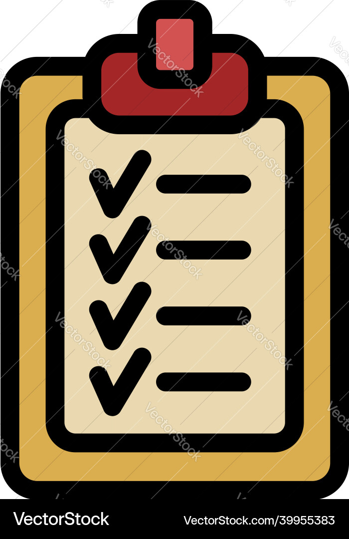 Check list icon color outline Check list icon color outline vector image