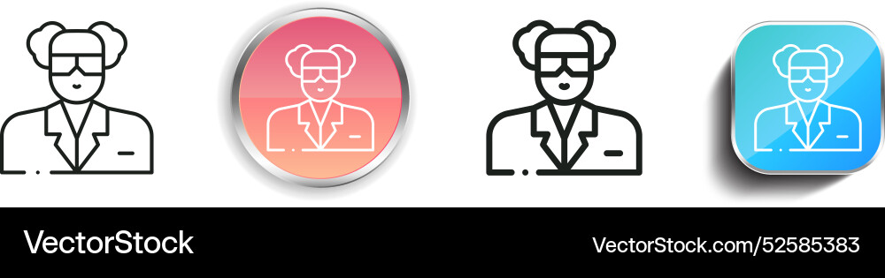 Chemist icon thin linear regular and button style vector image