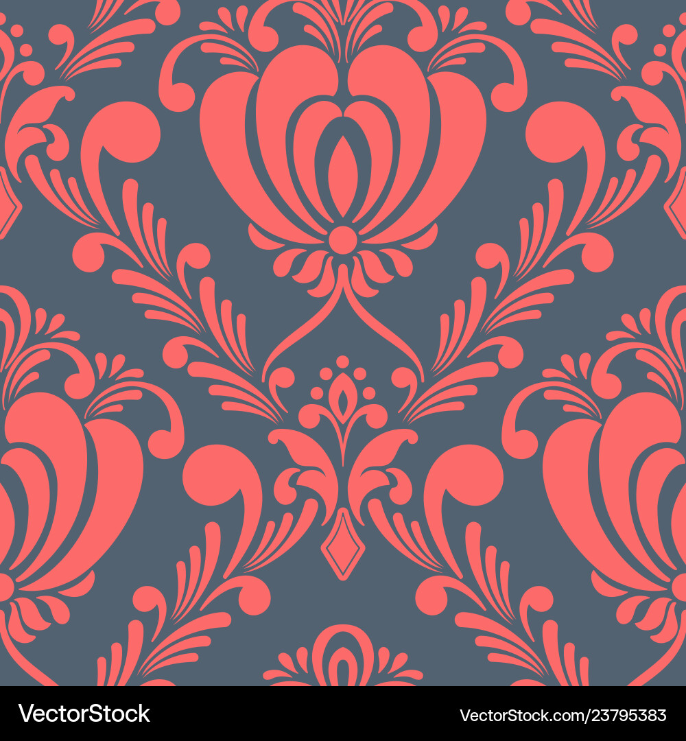Damask seamless pattern element classical Damask seamless pattern element classical Vector Image