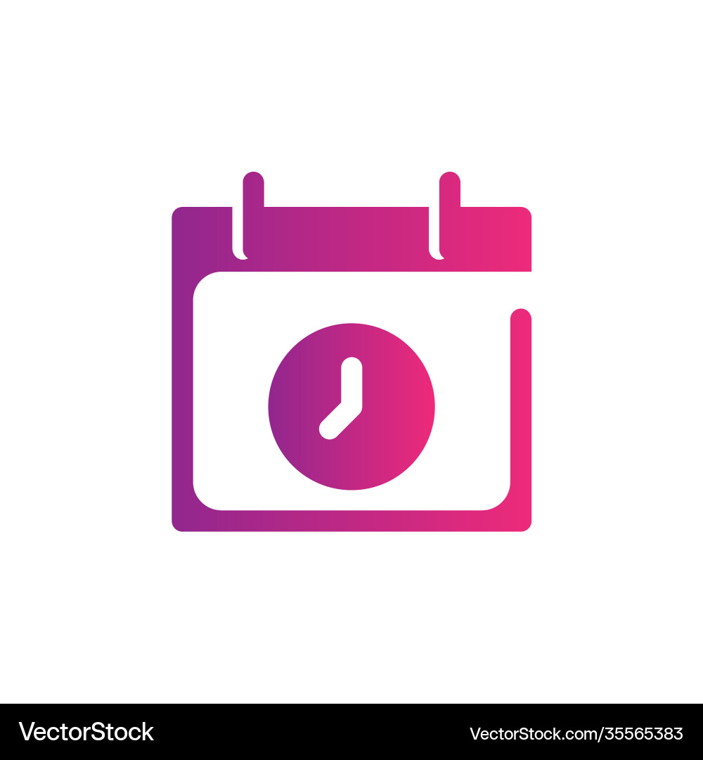 Dead line gradient icon calendar and date Vector Image