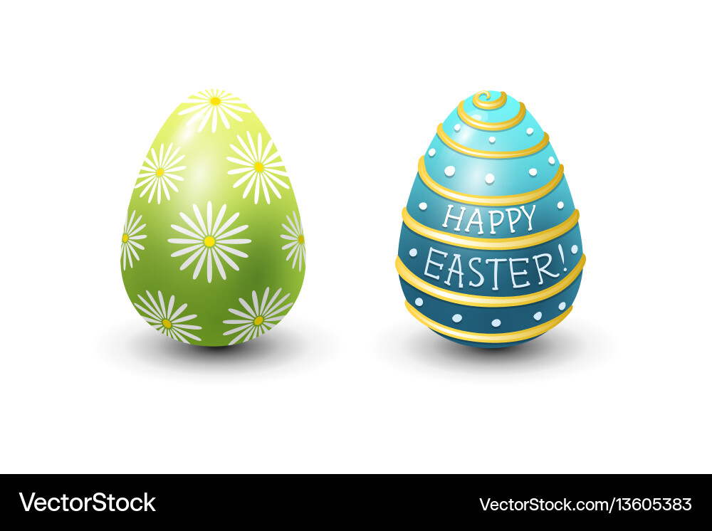 Easter eggs painted with spring pattern Vector Image