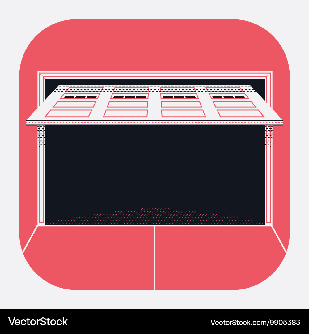 Garage doorr open Royalty Free Vector Image - VectorStock