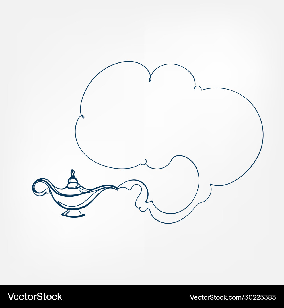 Gin lamp one line design element isolated Vector Image