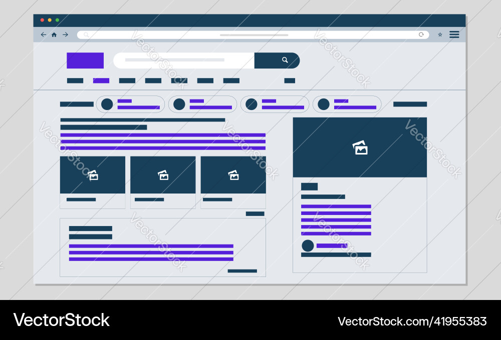 Image search results flat ui concept vector image