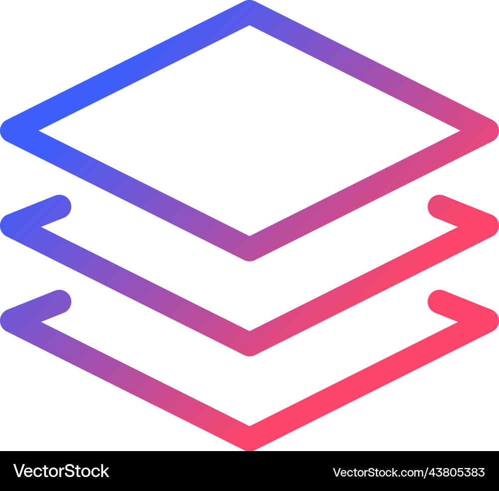 Layers panel pixel perfect gradient linear ui icon Vector Image