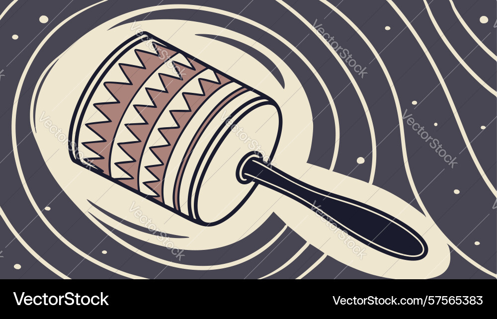 Maraca with circular pattern design vector image