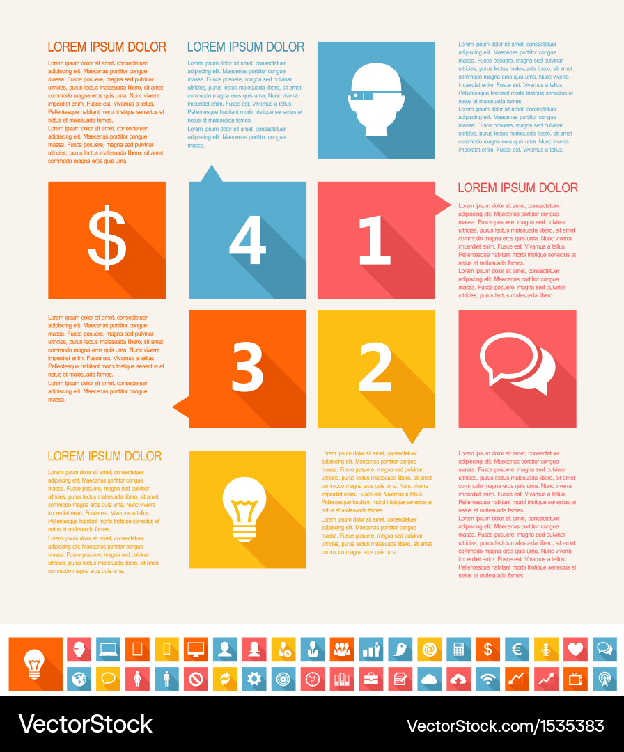 Modern Icon Set - Data Visualization vector image