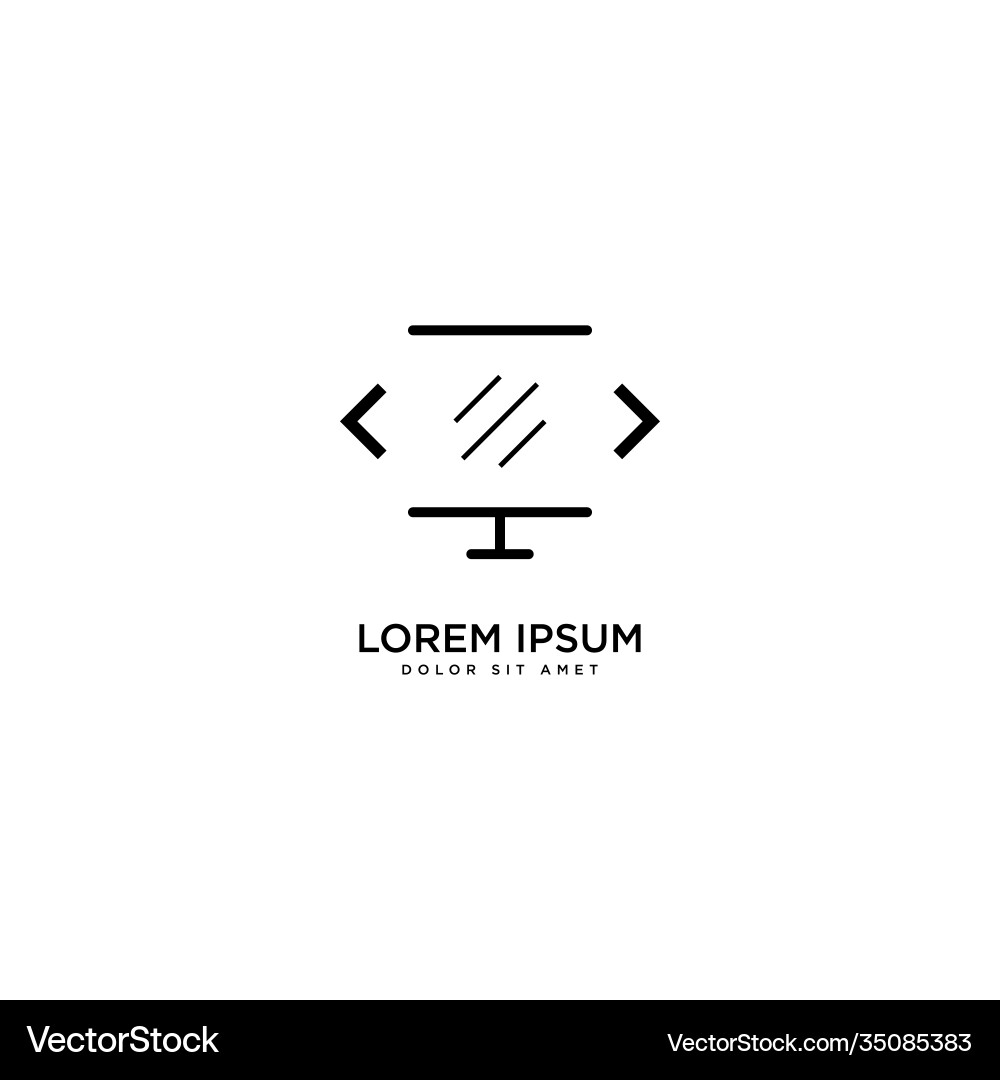 Monitor code design technology Monitor code design technology Vector Image