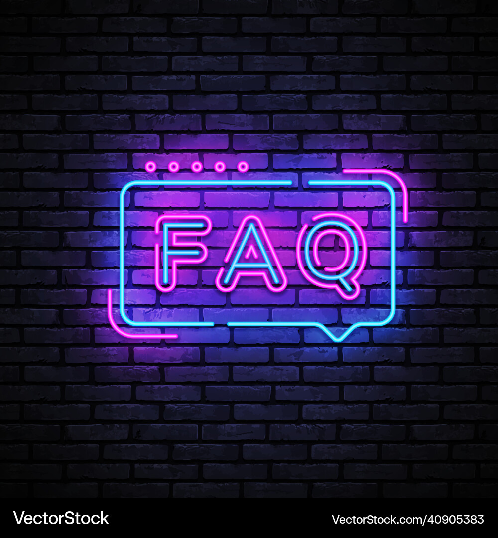 Neon FAQ Sign vector image