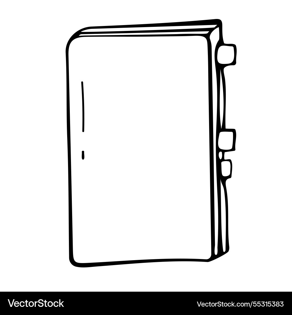 Notebook in doodle style with bookmarks Vector Image