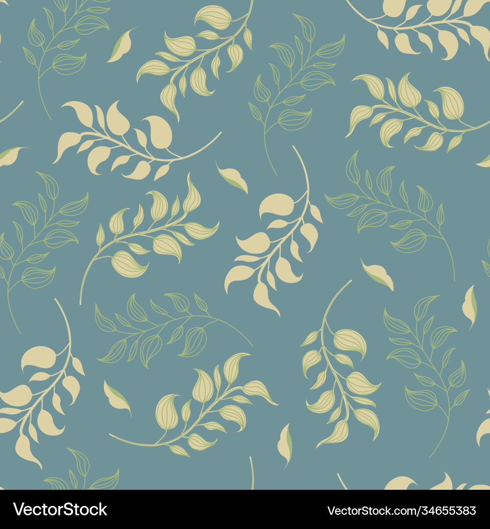 Seamless repeat pattern with leaves Vector Image