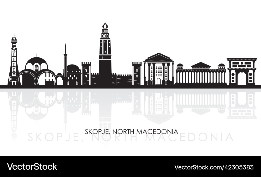 Skyline der Stadt skopje Nordmazedonien Skyline der Stadt skopje Nordmazedonien vektorbild