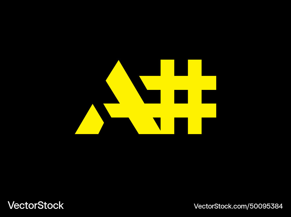 A and hash logo design file A and hash logo design file Vector Image