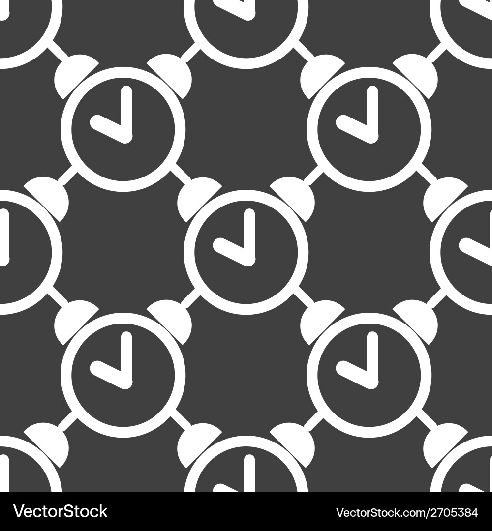 Alarm clock web icon flat design seamless pattern Vector Image