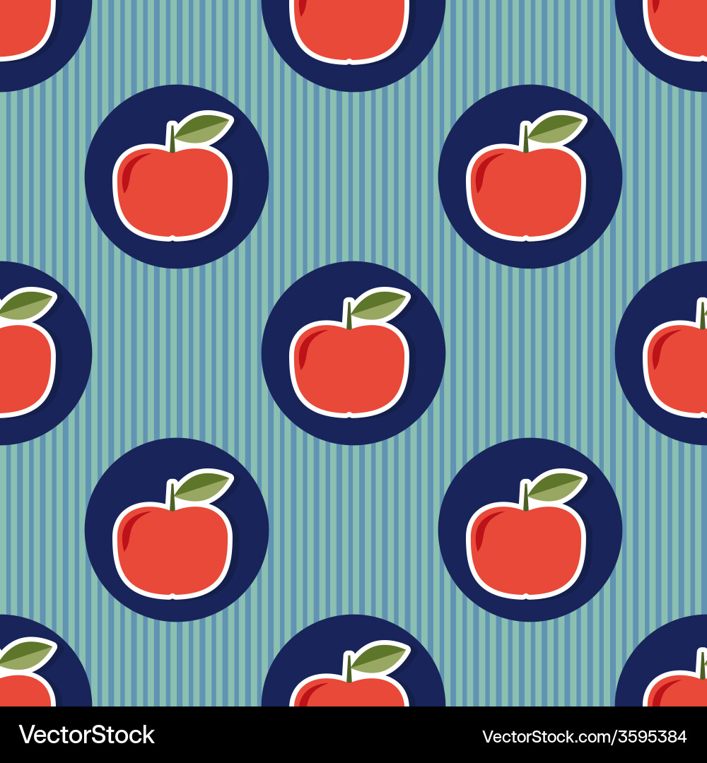 Apple pattern seamless texture with ripe red Vector Image