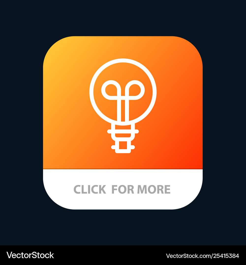 Bulb light design mobile app button android Vector Image