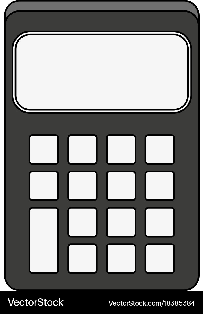 Calculator with blank screen and keys icon image Vector Image