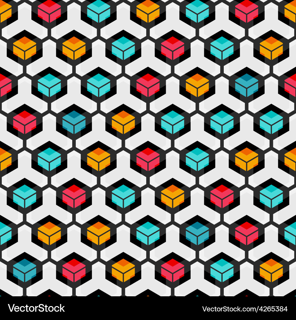 Cell seamless pattern vector image