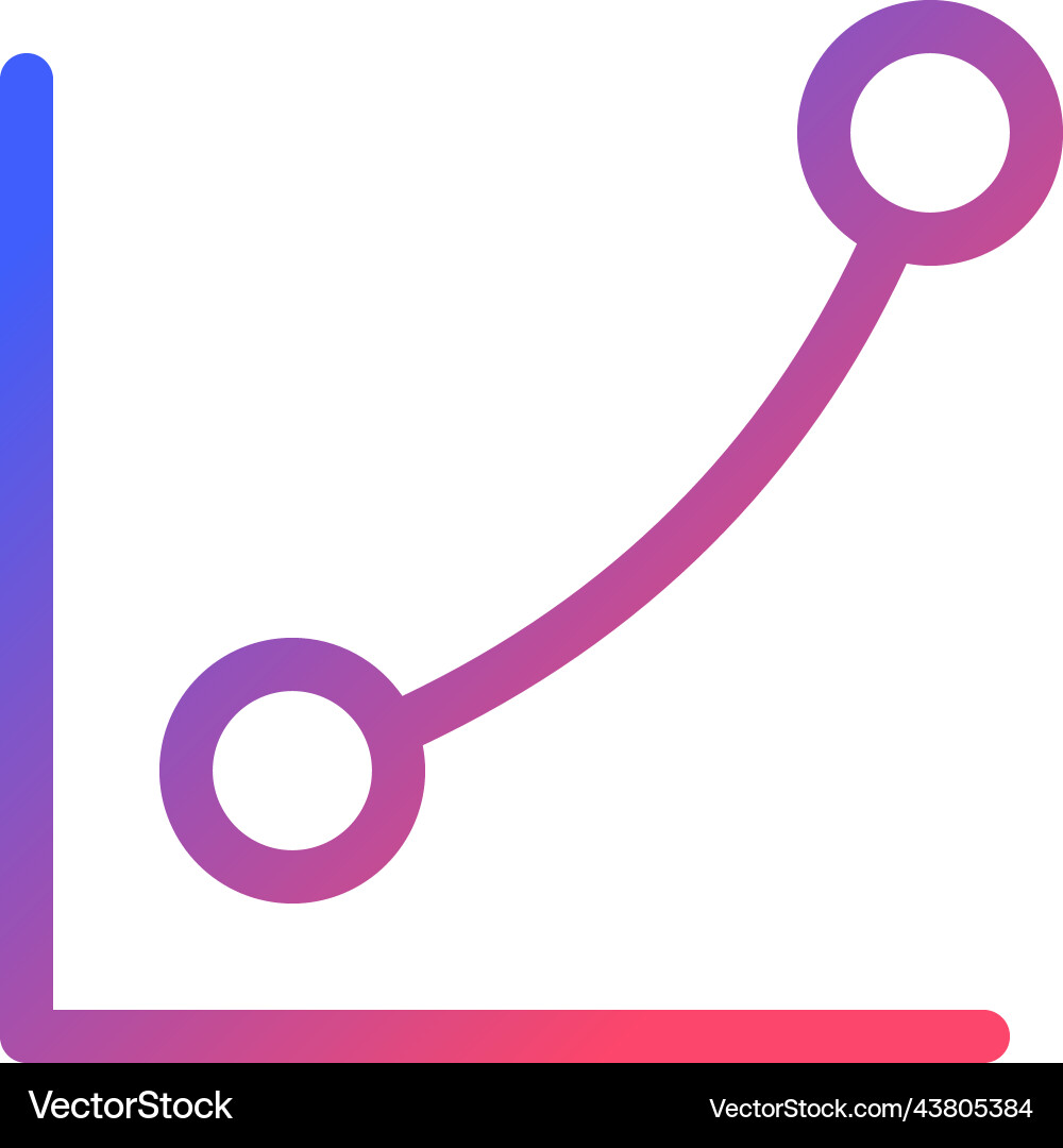 Curves tool pixel perfect gradient linear ui icon Curves tool pixel perfect gradient linear ui icon Vector Image