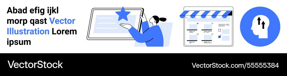Digital marketing concepts with user interaction Vector Image