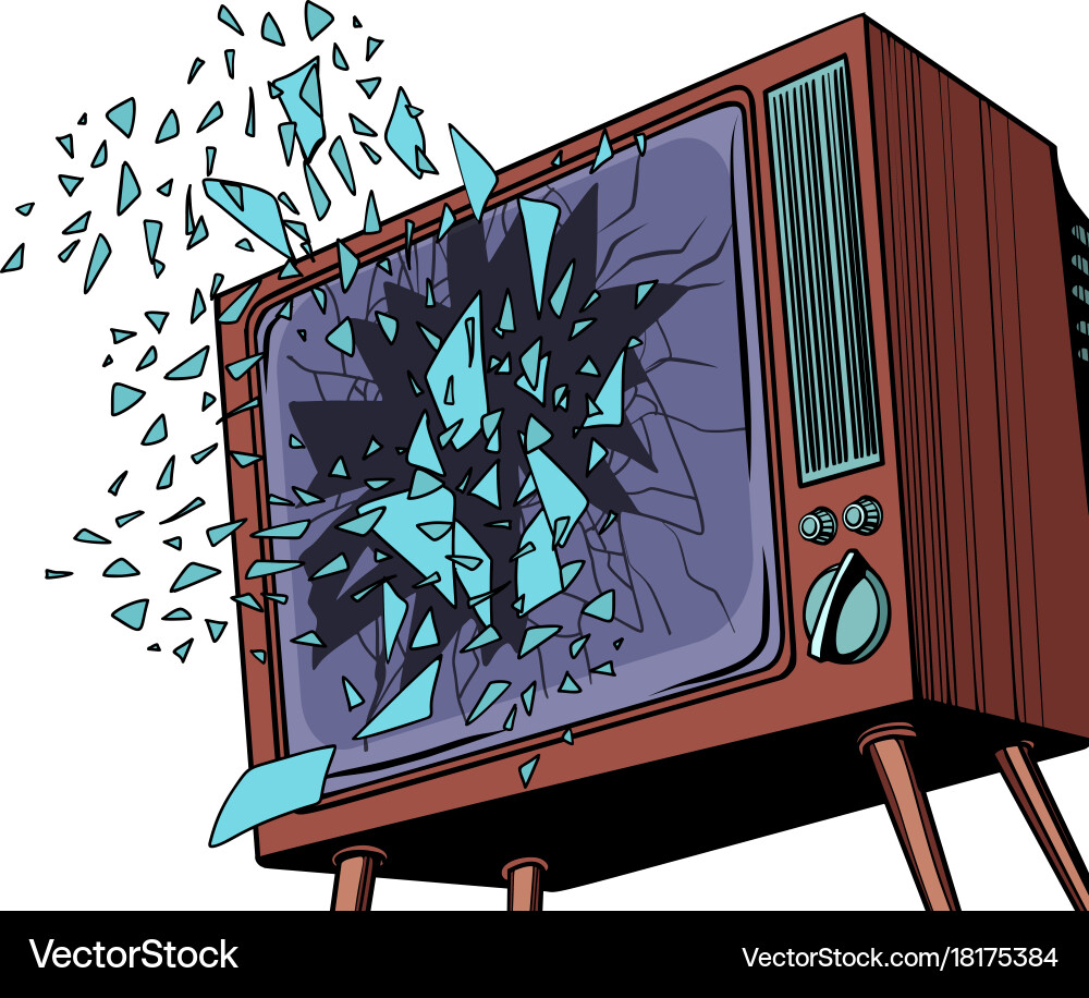 Exploding Television Screen vector image