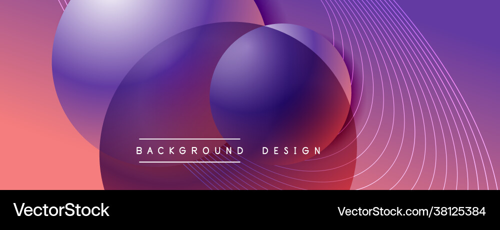 Gradient circles with shadows techno Vector Image