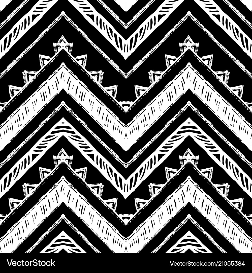 Hand drawn pattern zigzag and stripe line Vector Image