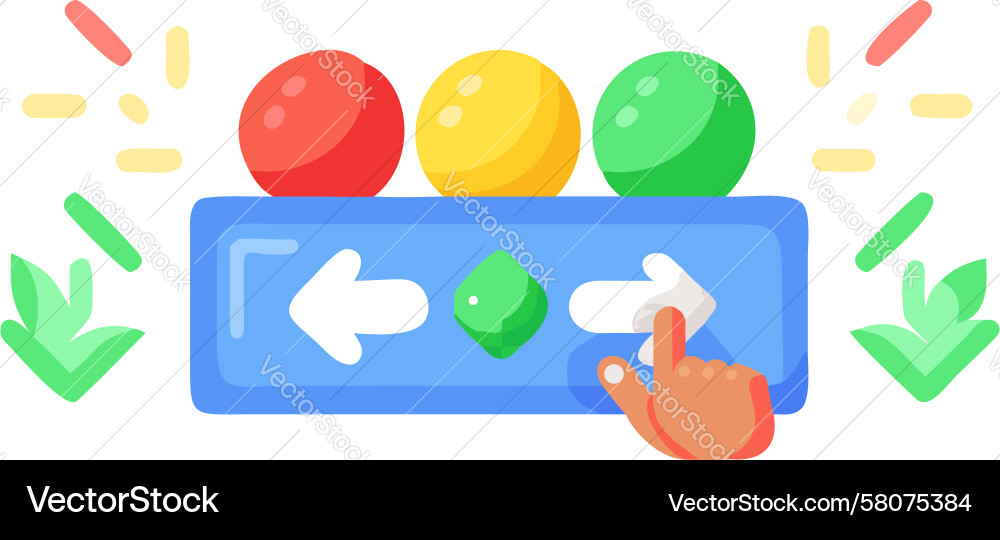 Interactive Game Icons & Buttons Vector Image