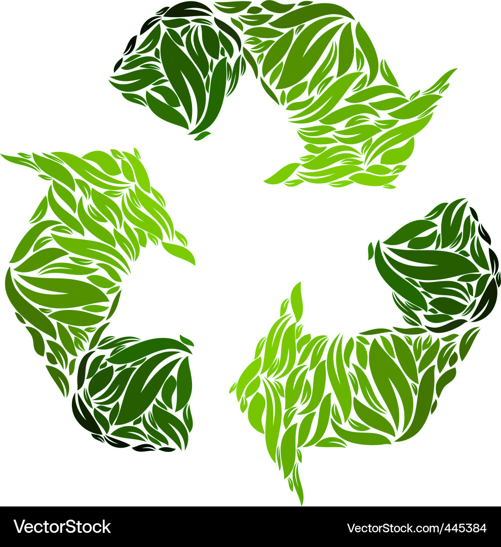 Leaf Recycling Symbol Royalty Free Vector Image