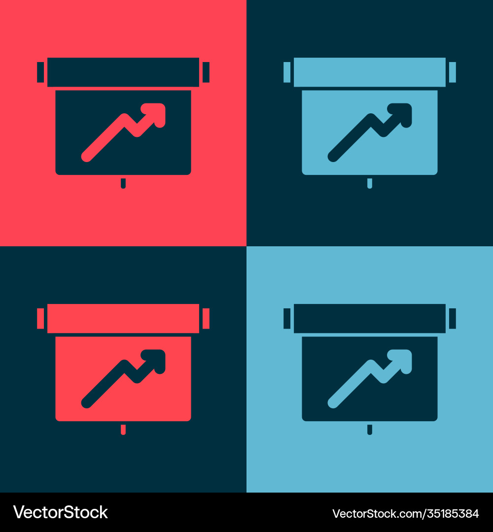 Pop art board with graph chart icon isolated Vector Image