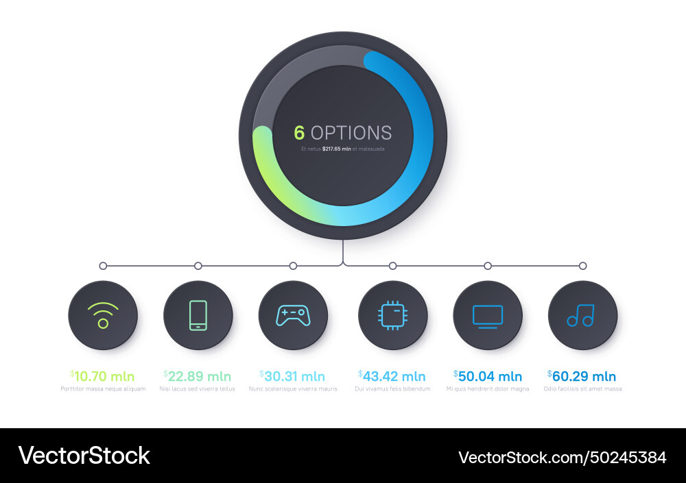 Presentation infographic gradient chart vector image