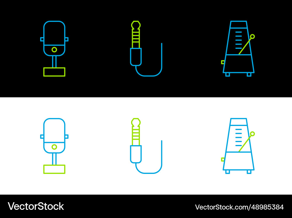 Set line metronome with pendulum in motion Vector Image