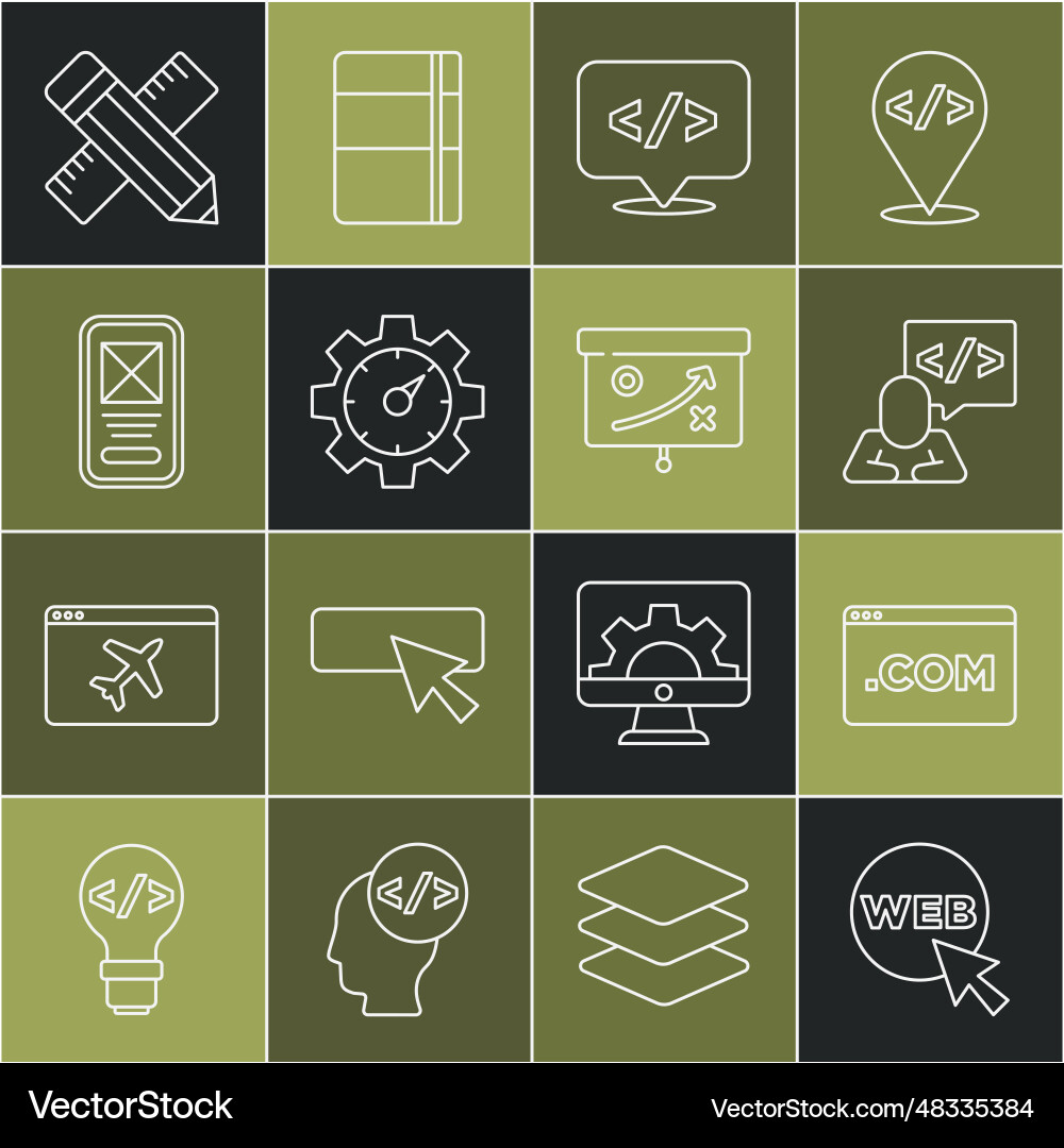 Set line web and graphic design ui or ux front Set line web and graphic design ui or ux front Vector Image