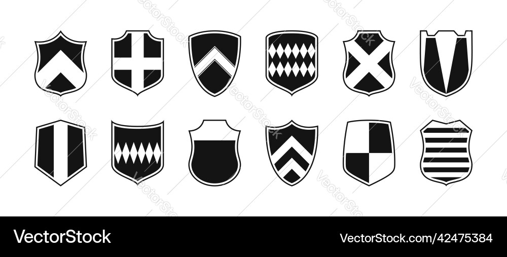 Shields set in different shapes and design Shields set in different shapes and design vector image